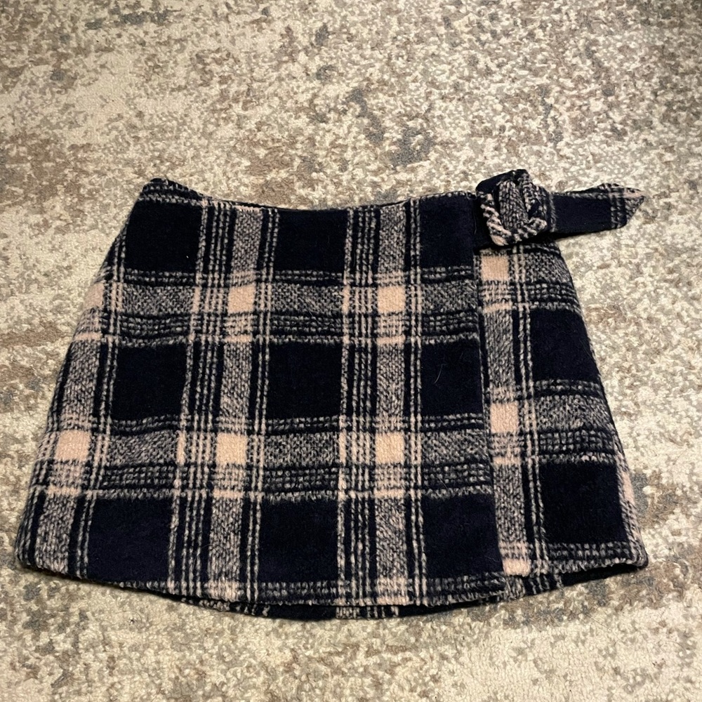 Urban outfitters wool plaid wrap skirt